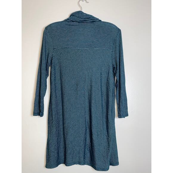 LED Cowl Neck‎ Tunic - Emerald Green w/Stripes - Size M - Made in USA - Soft! - Picture 2 of 8